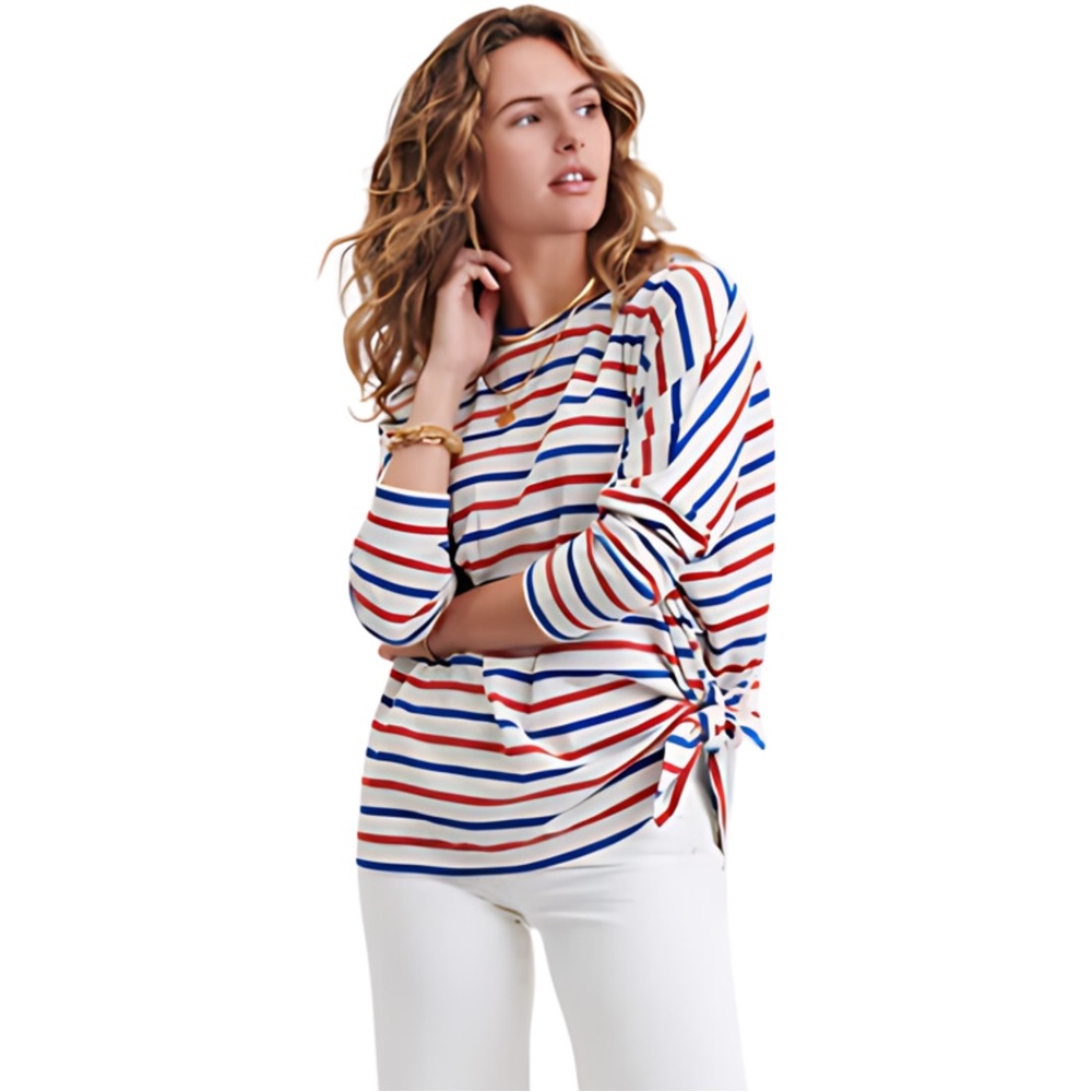 Mersea Catalina slub Striped Long Sleeve Top